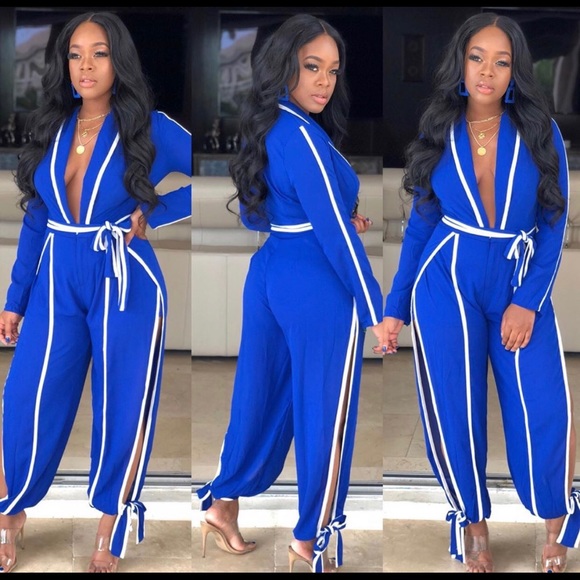 formal royal blue jumpsuit